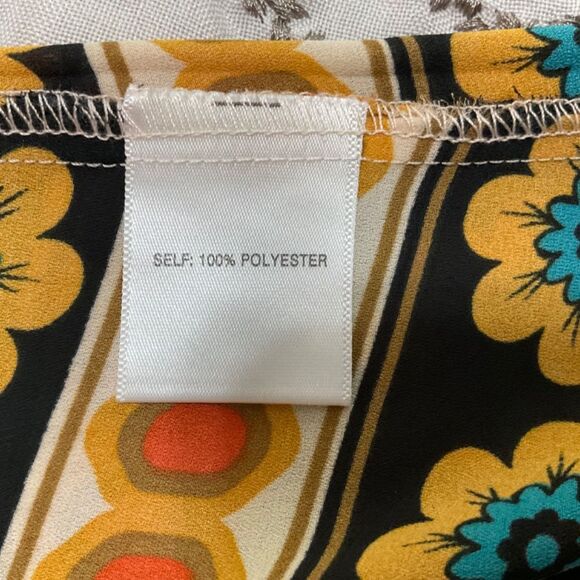 NWT Rose & Olive Boho Floral Print Kimono Blouse peach brown blue orange - Picture 2 of 8